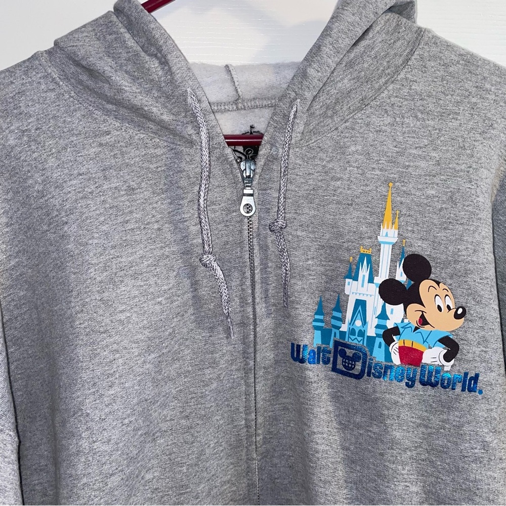 Walt Disney World Mickey Gray Zip Hoodie Sweatshirt